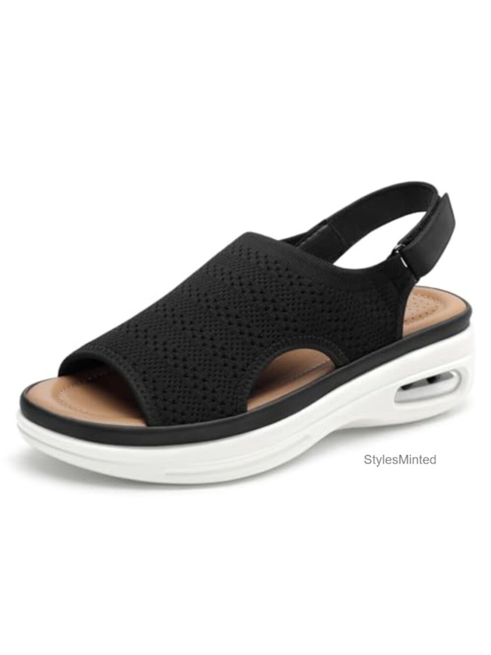 Women's Air Cushion Support Walking Sandals with Knit Upper